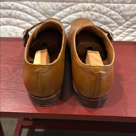 Men\'s Tan Leather Monk Strap Shoes main image 5